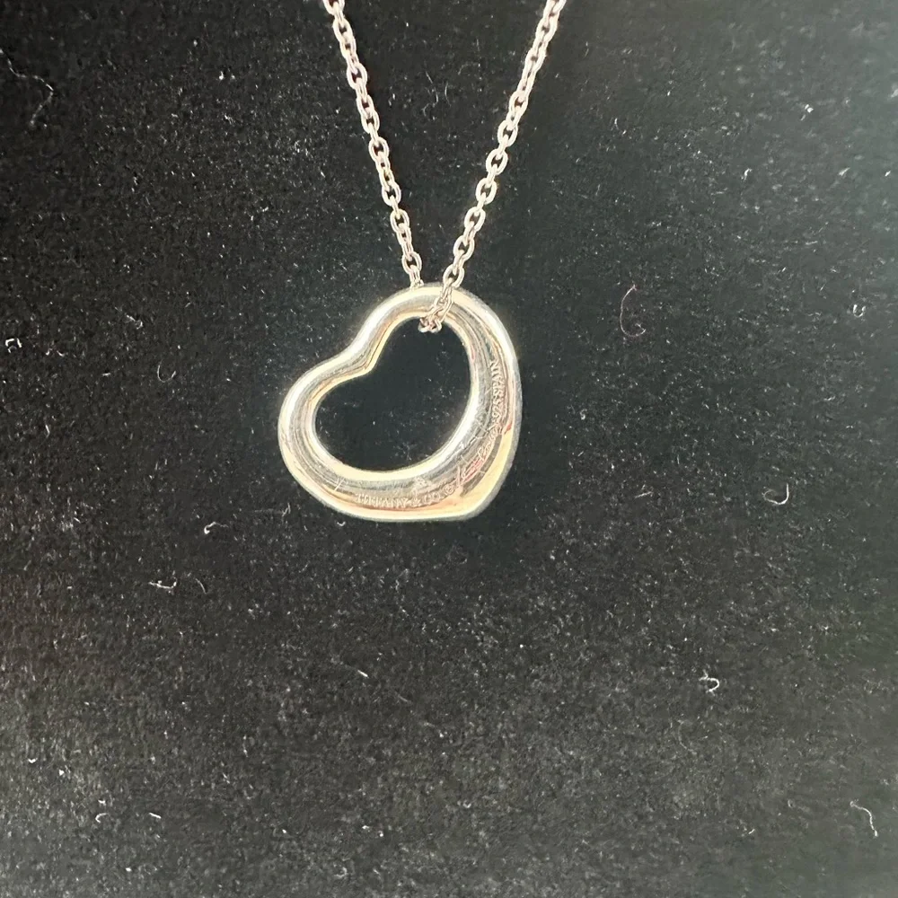 Tiffany & Co. Silver Open Heart Necklace